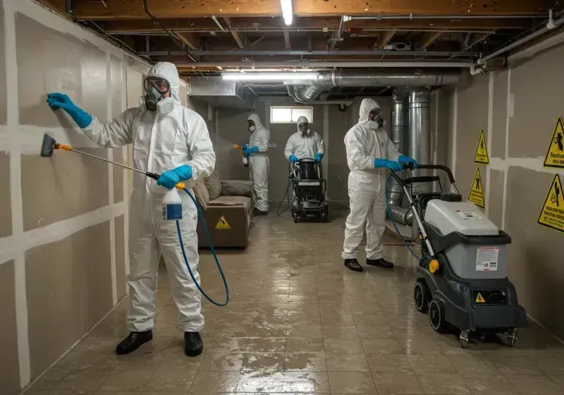 Basement Moisture Removal and Structural Drying process in Van Alstyne, TX